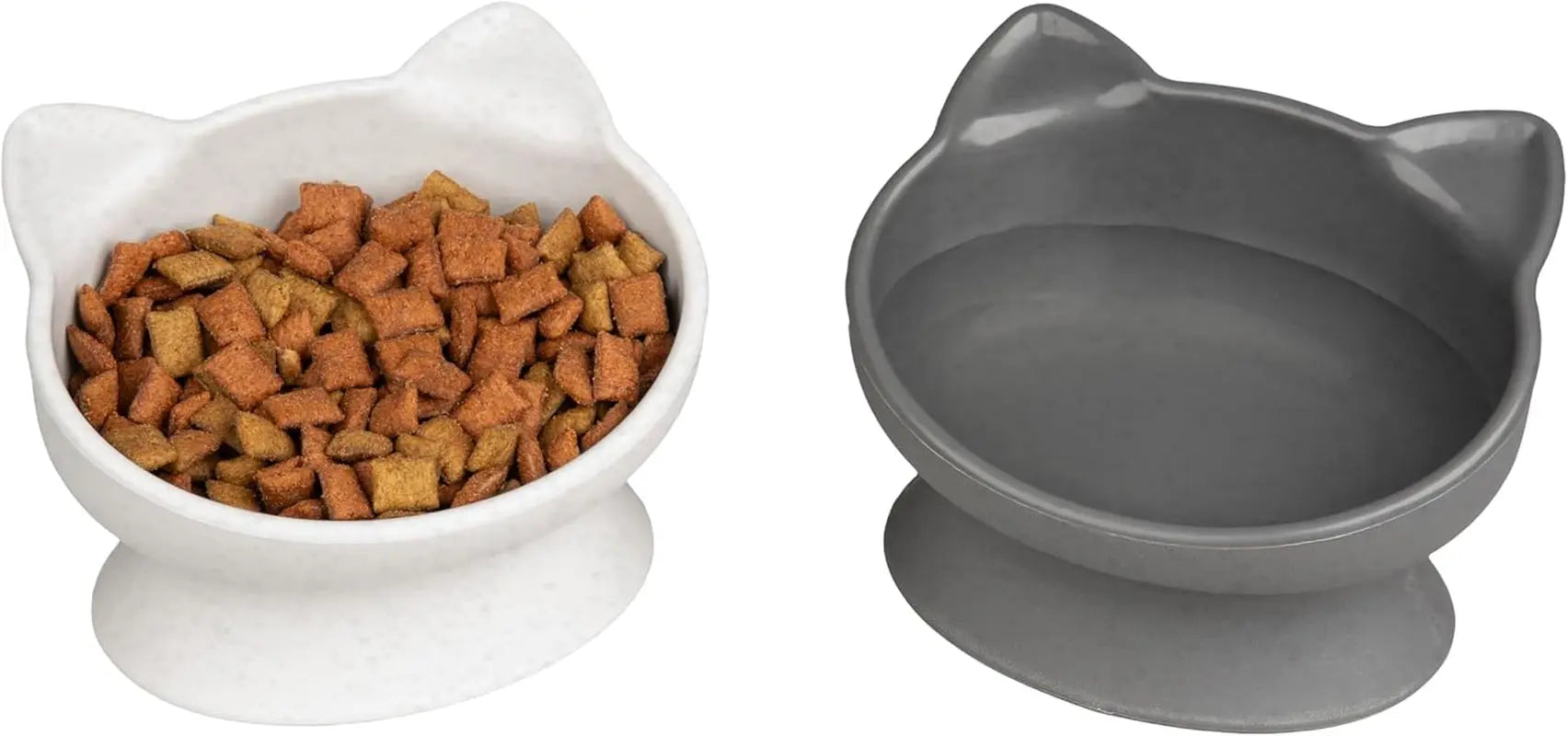 Kitty City Elevated Cat Bowls Set of 2 Whisker Friendly Raised 6.5oz Modern