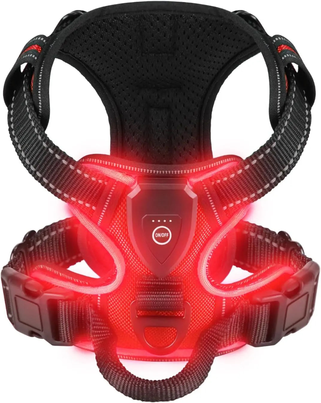 LED Dog Harness for Night Walking - Rechargeable No-Pull Vest for Safety and Comfort