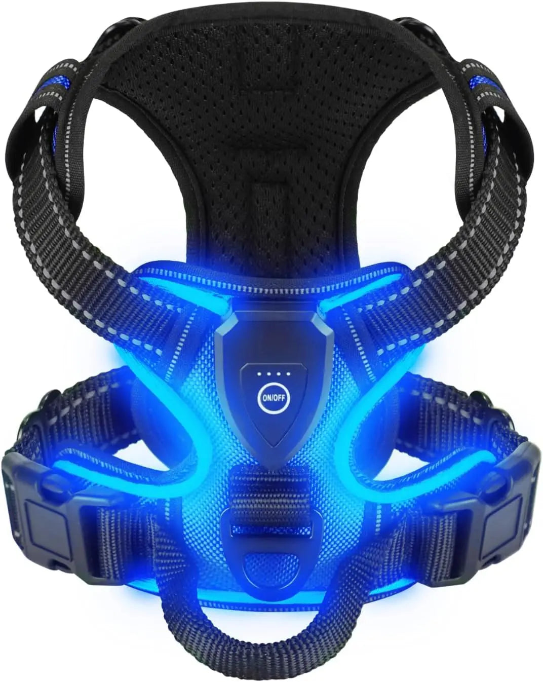 LED Dog Harness for Night Walking - Rechargeable No-Pull Vest for Safety and Comfort