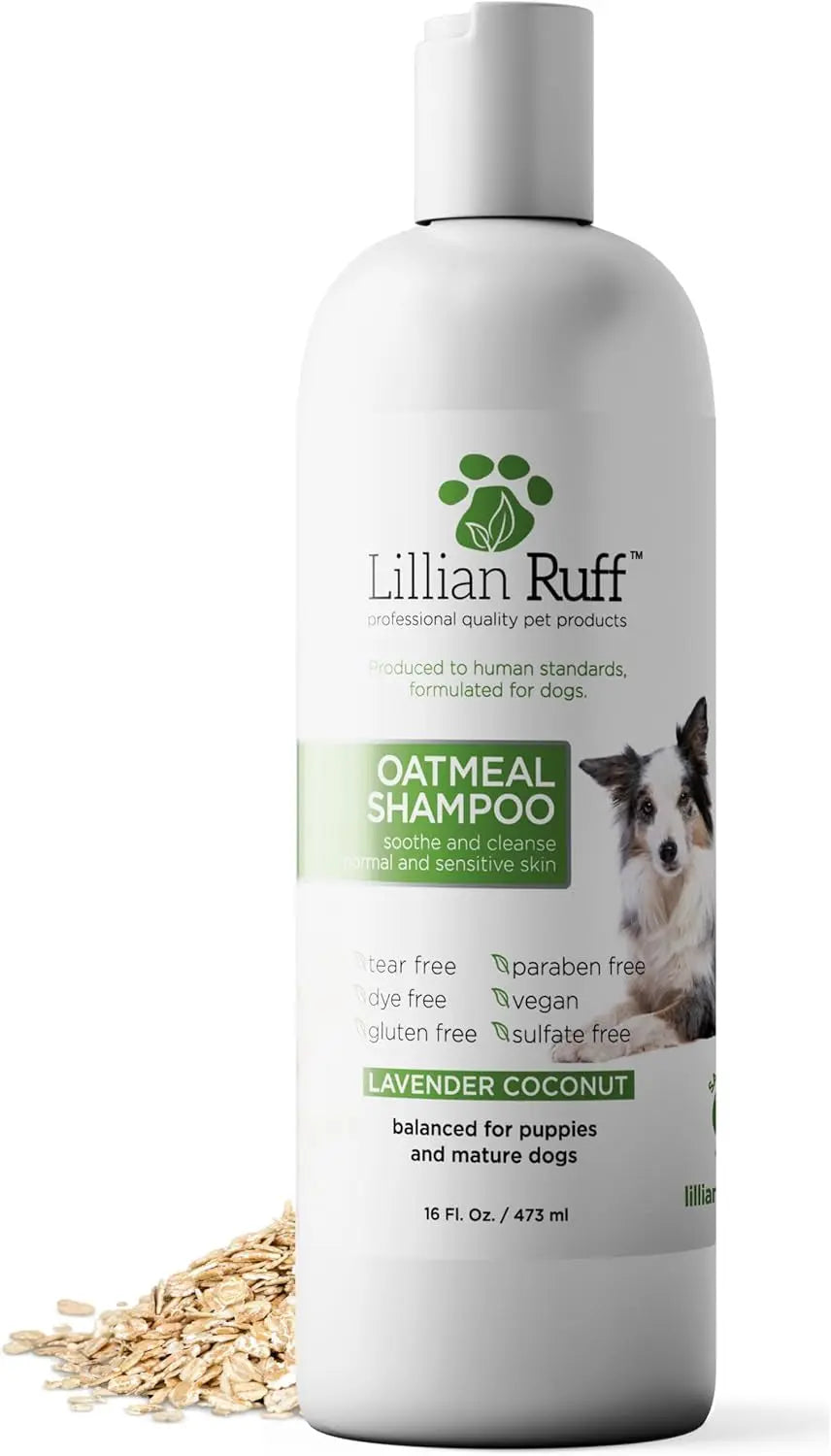 Soothing Hypoallergenic Dog Shampoo and Conditioner Set with Oatmeal - Lillian Ruff HypoCare+