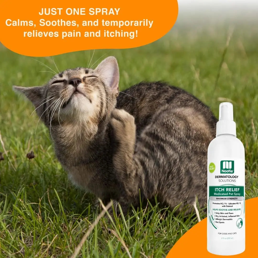 Nootie Medicated Anti-Itch Spray Dogs Cats 1% Pramoxine 1% Lidocaine 8oz