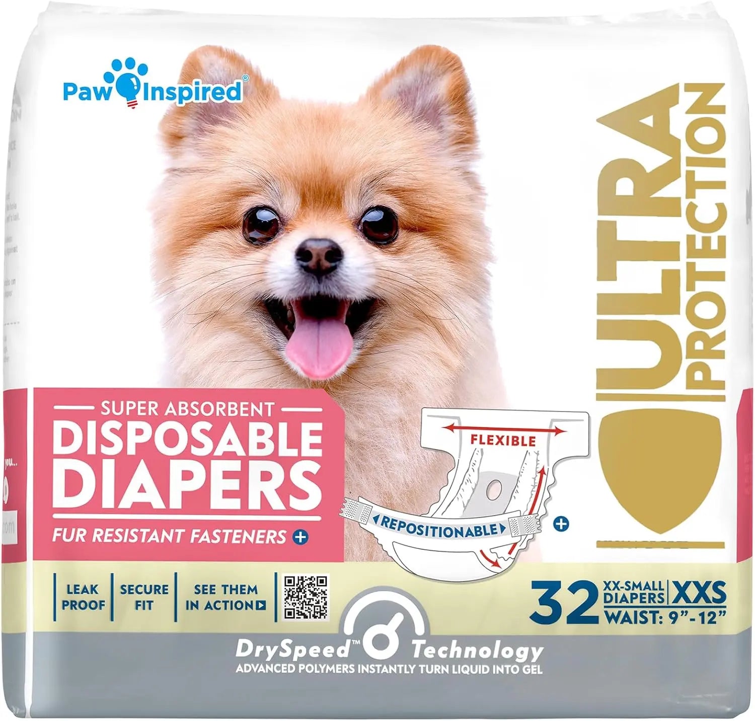 Paw Inspired Disposable Dog Diapers – Leakproof Protection for Dogs