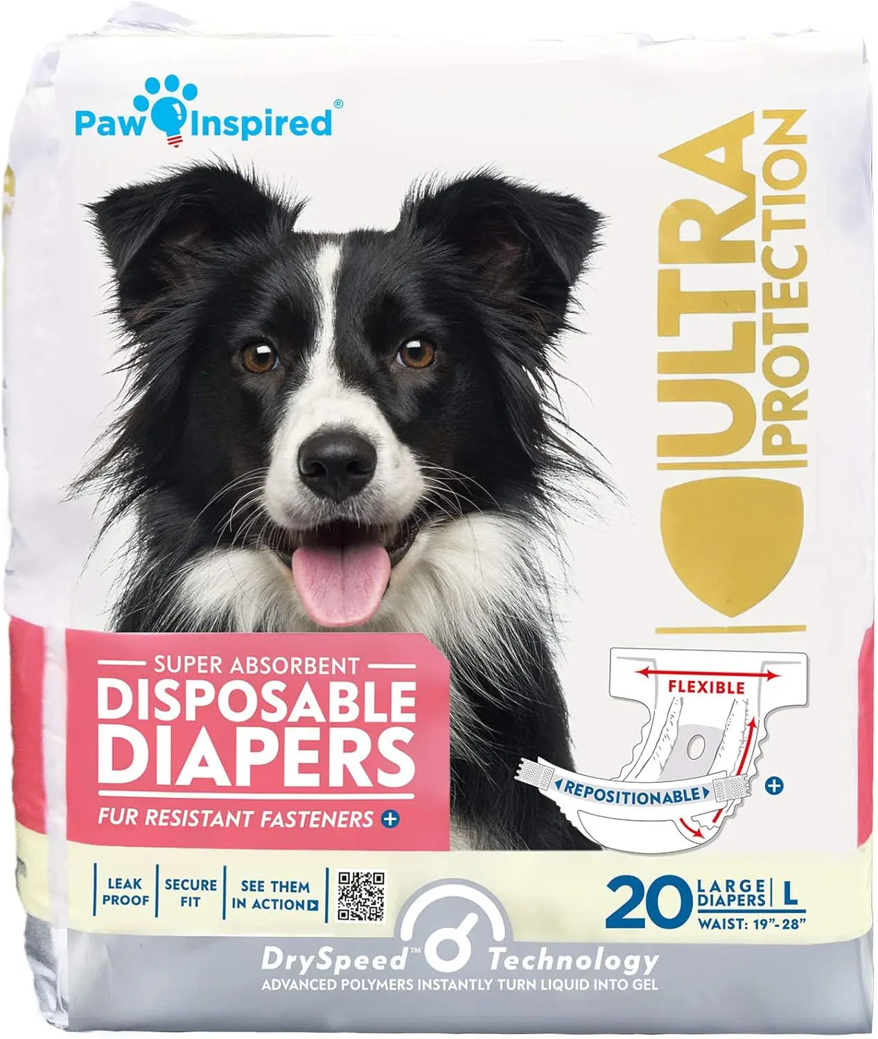 Paw Inspired Disposable Dog Diapers – Leakproof Protection for Dogs