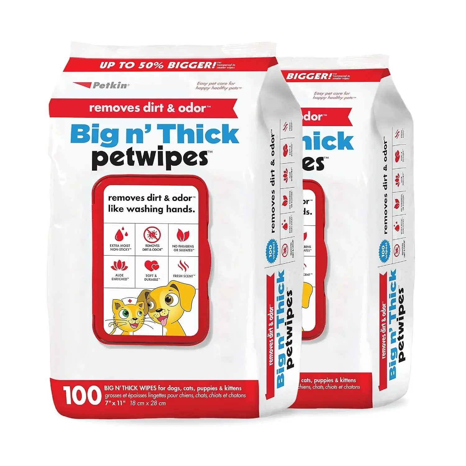 Pet Wipes for Dogs & Cats – 100 Large Grooming Wipes for Ears, Face, Eyes & Paws