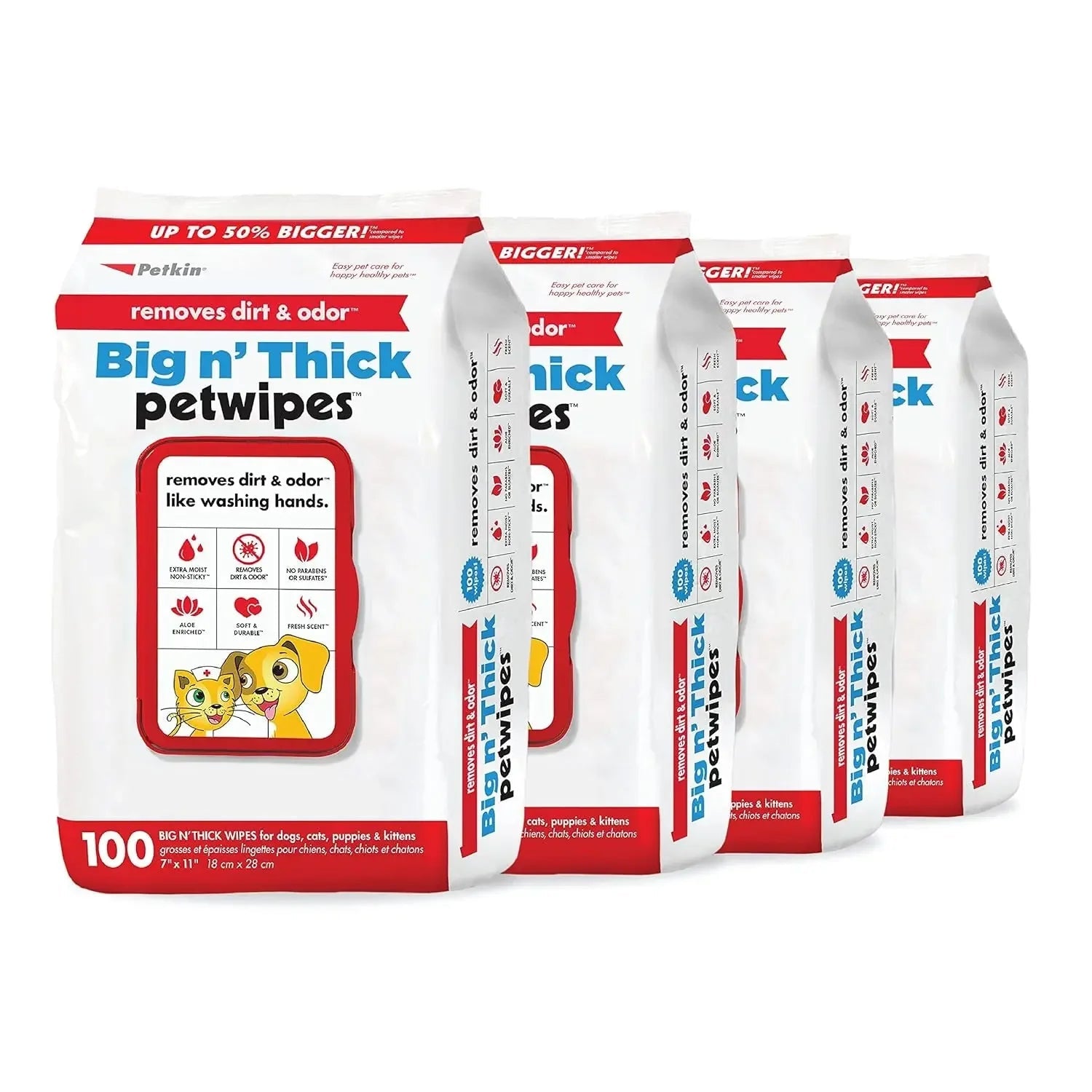 Pet Wipes for Dogs & Cats – 100 Large Grooming Wipes for Ears, Face, Eyes & Paws