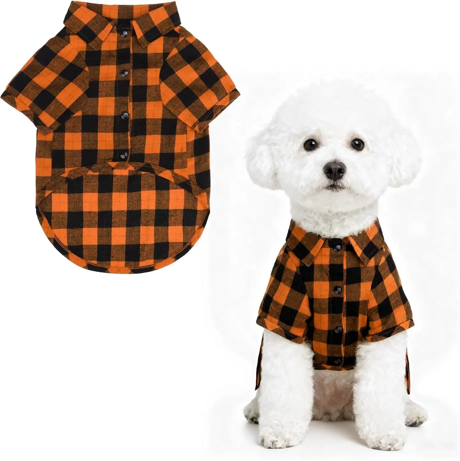 Plaid Dog Polo Shirt Soft Pet Outfit for Small & Medium Dogs and Cats