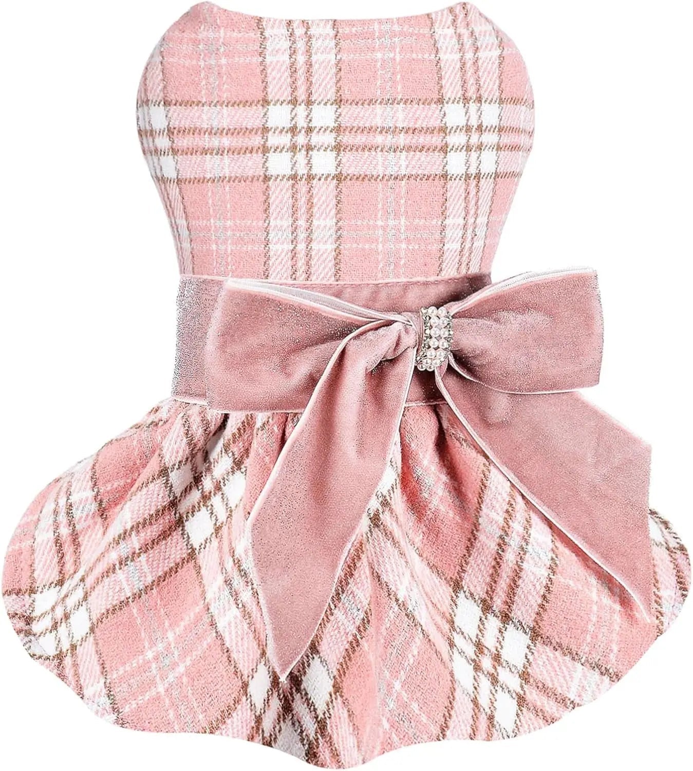 Plaid Dog Sweater Dress for Small Dogs – Warm Winter Outfit for Girl & Boy Puppies