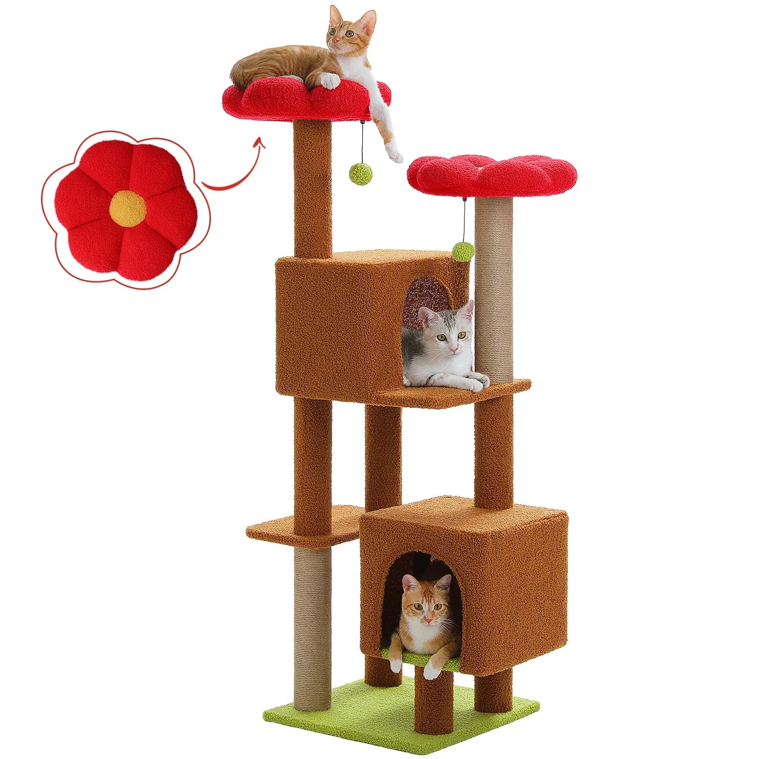 PAWZ Road Cactus Cat Tree for Indoor Cats With Scratching Posts
