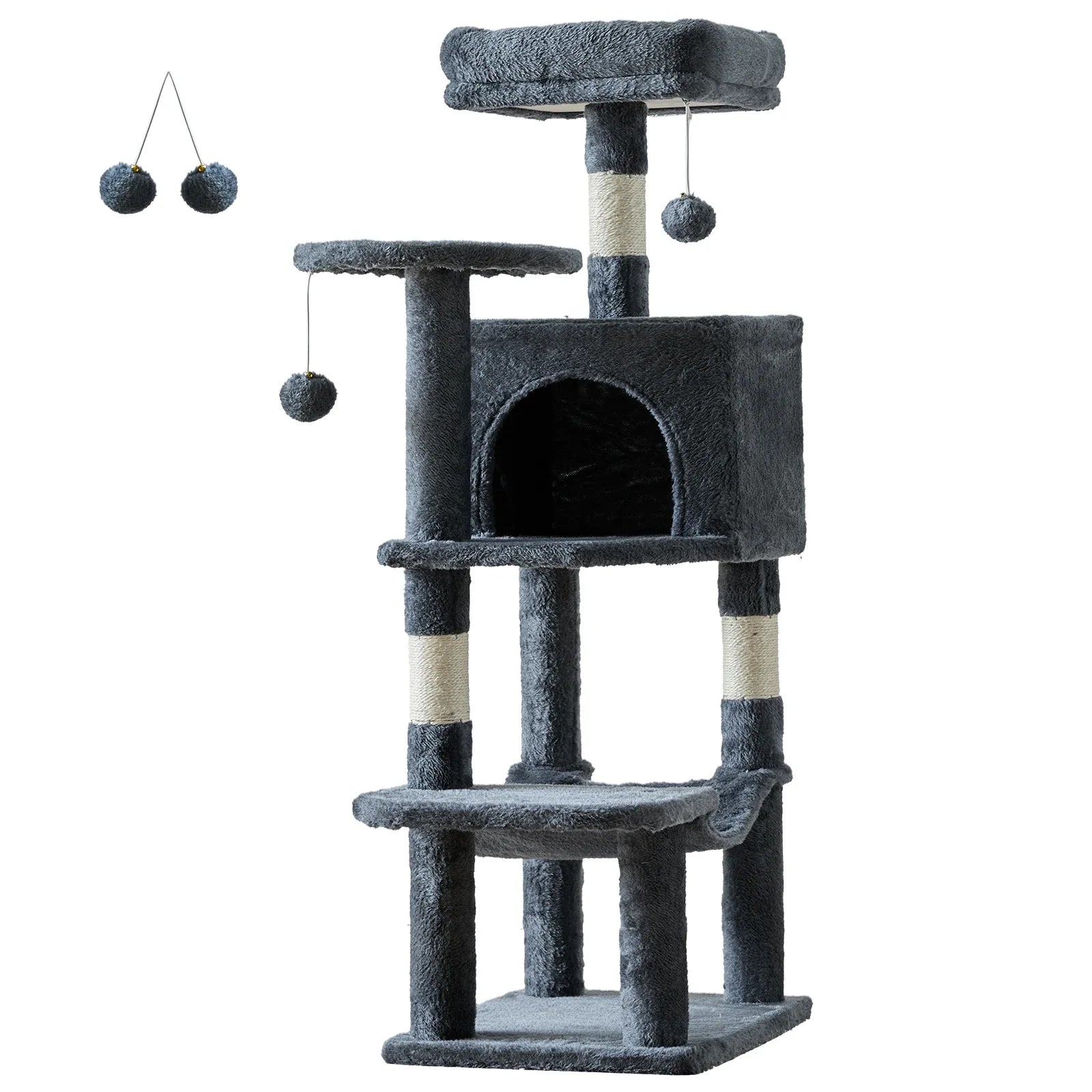 JHKCN Cat Tree Tall Multi-Cat Climbing Tower Sisal Posts