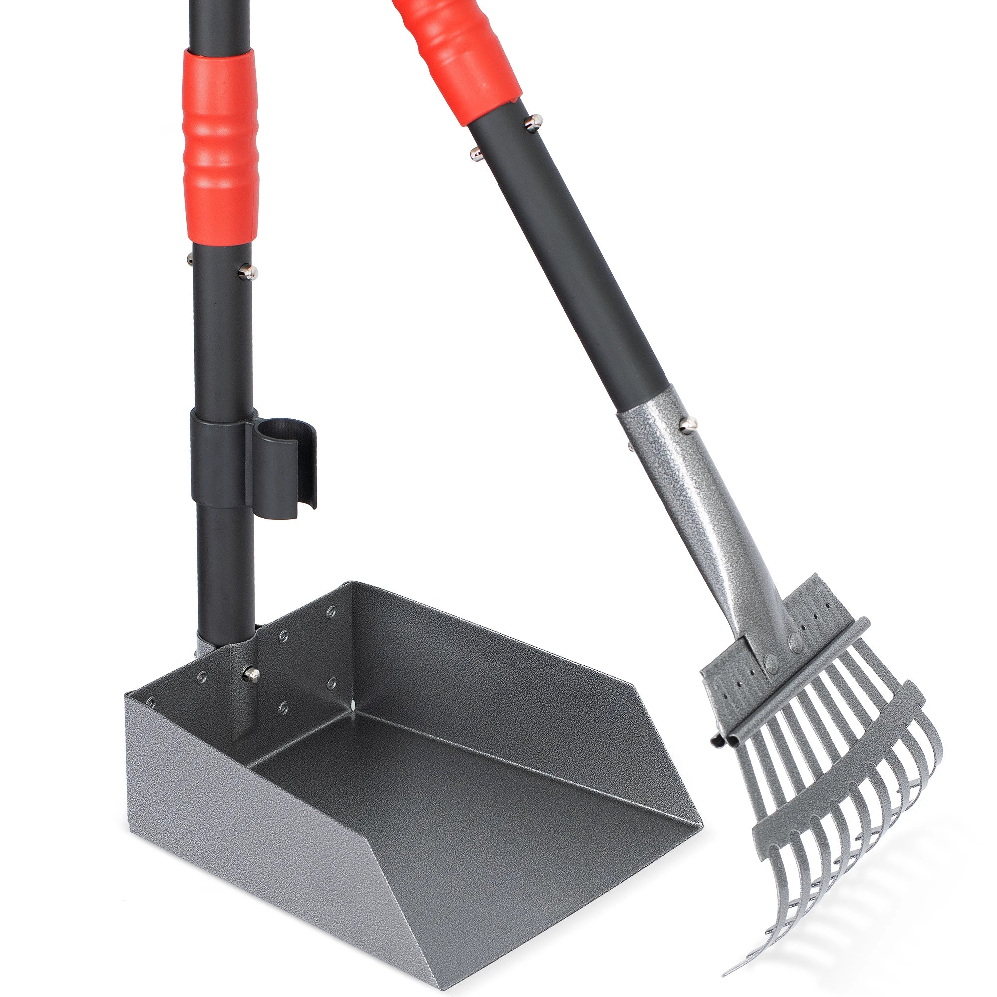 Dog Pooper Scooper and Rake Set with Stainless Handles