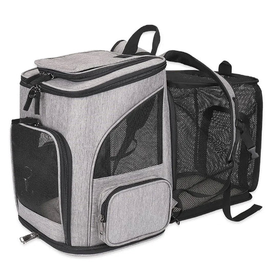 Pet Carrier Backpack Expandable for Cats Dogs Under 18 LB | Breathable Mesh Cat Backpack Carrier Bag | Foldable Dog Backpack