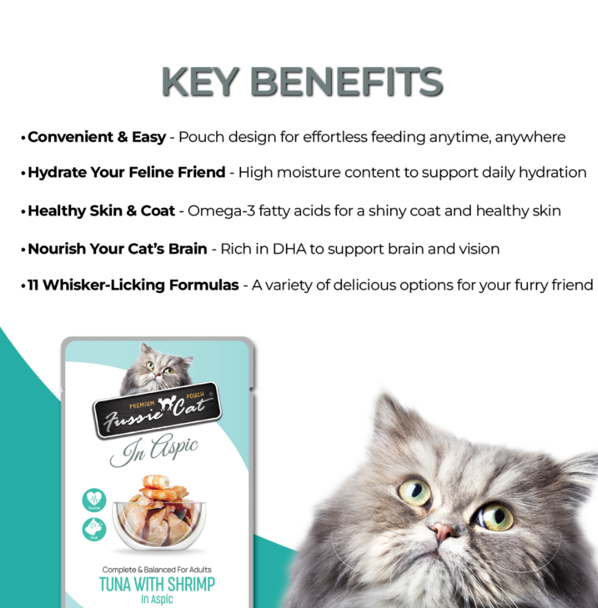 Fussie Cat Pouch - Tuna with Shrimp in Aspic (2.47oz)