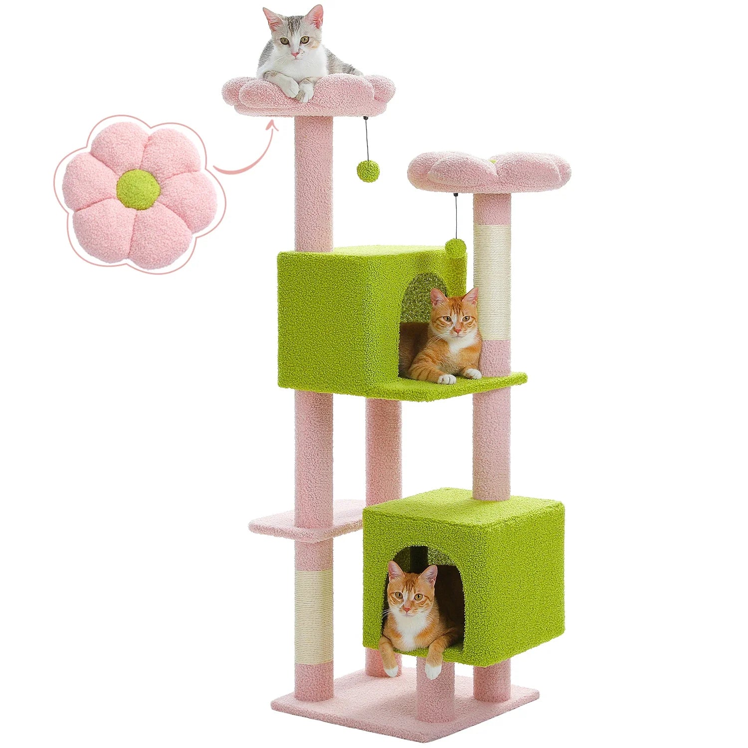 PAWZ Road Cactus Cat Tree for Indoor Cats With Scratching Posts