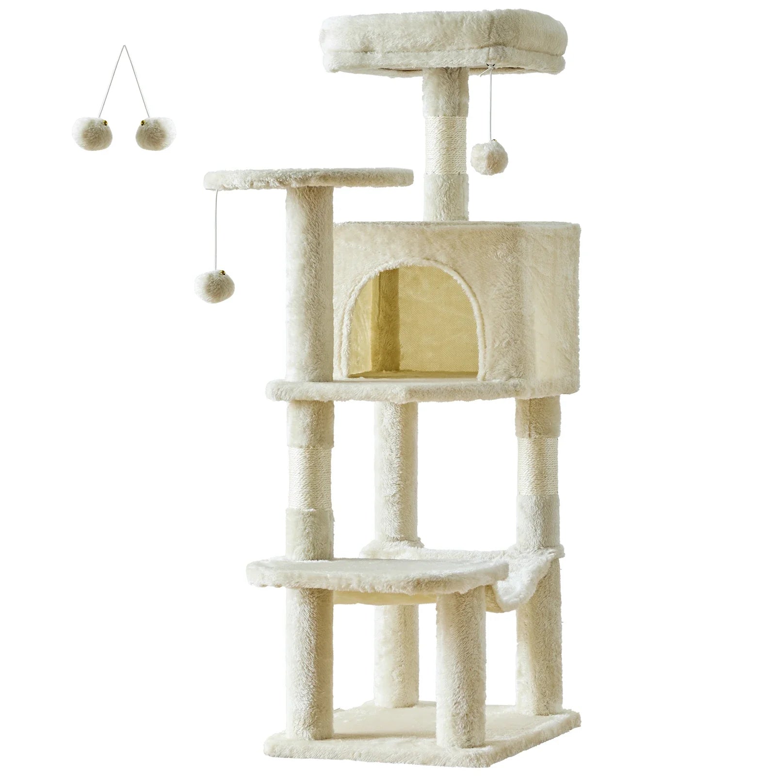 JHKCN Cat Tree Tall Multi-Cat Climbing Tower Sisal Posts