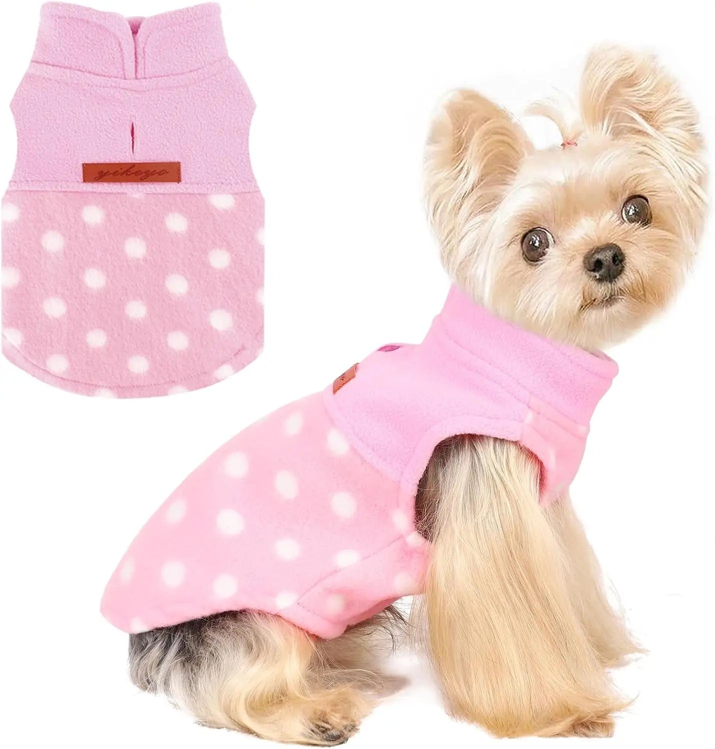 Small Dog Fleece Sweater Leopard Warm Puppy Pullover XS–L (7 color options)