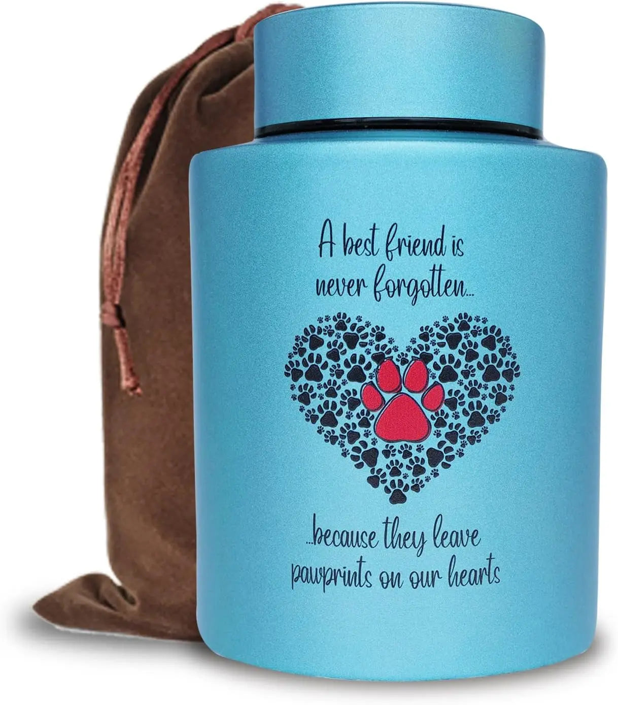 Stainless Steel Pet Memorial Urn for Cats & Small Dogs with Secure Lid Keepsake