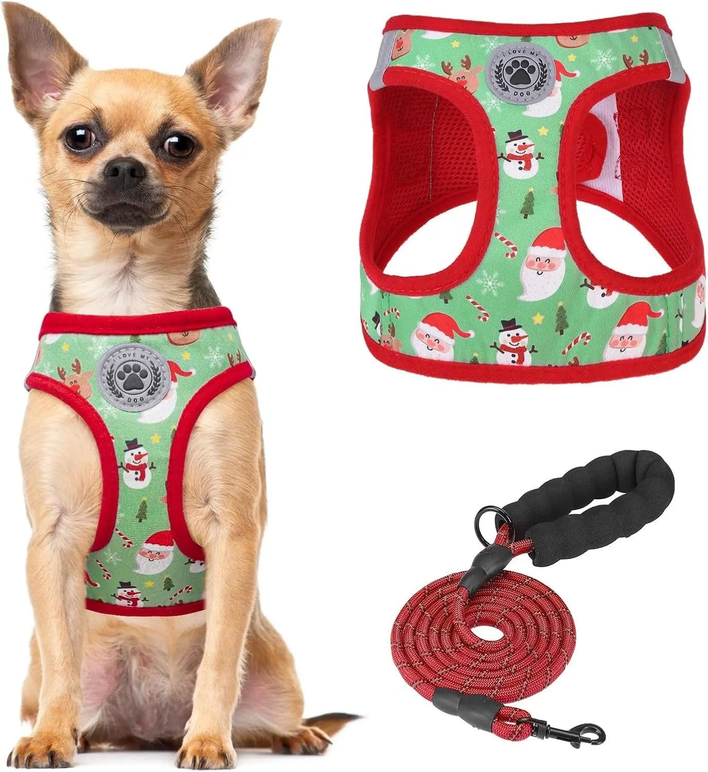 Step-In Dog Harness & Leash Set in Various Patterns – Reflective No Pull (XS- XL)