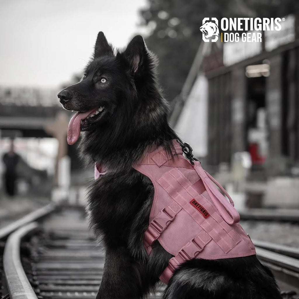 Tactical No-Pull Dog Harness – Mesh Military Vest with Handles for S -XL Dogs