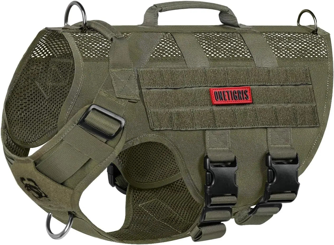 Tactical No-Pull Dog Harness – Mesh Military Vest with Handles for S -XL Dogs