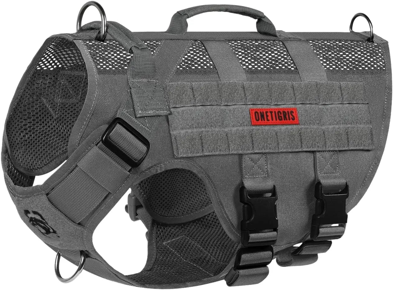 Tactical No-Pull Dog Harness – Mesh Military Vest with Handles for S -XL Dogs
