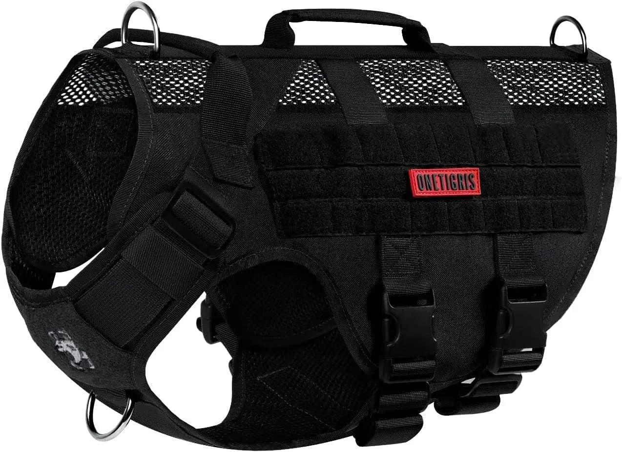 Tactical No-Pull Dog Harness – Mesh Military Vest with Handles for S -XL Dogs