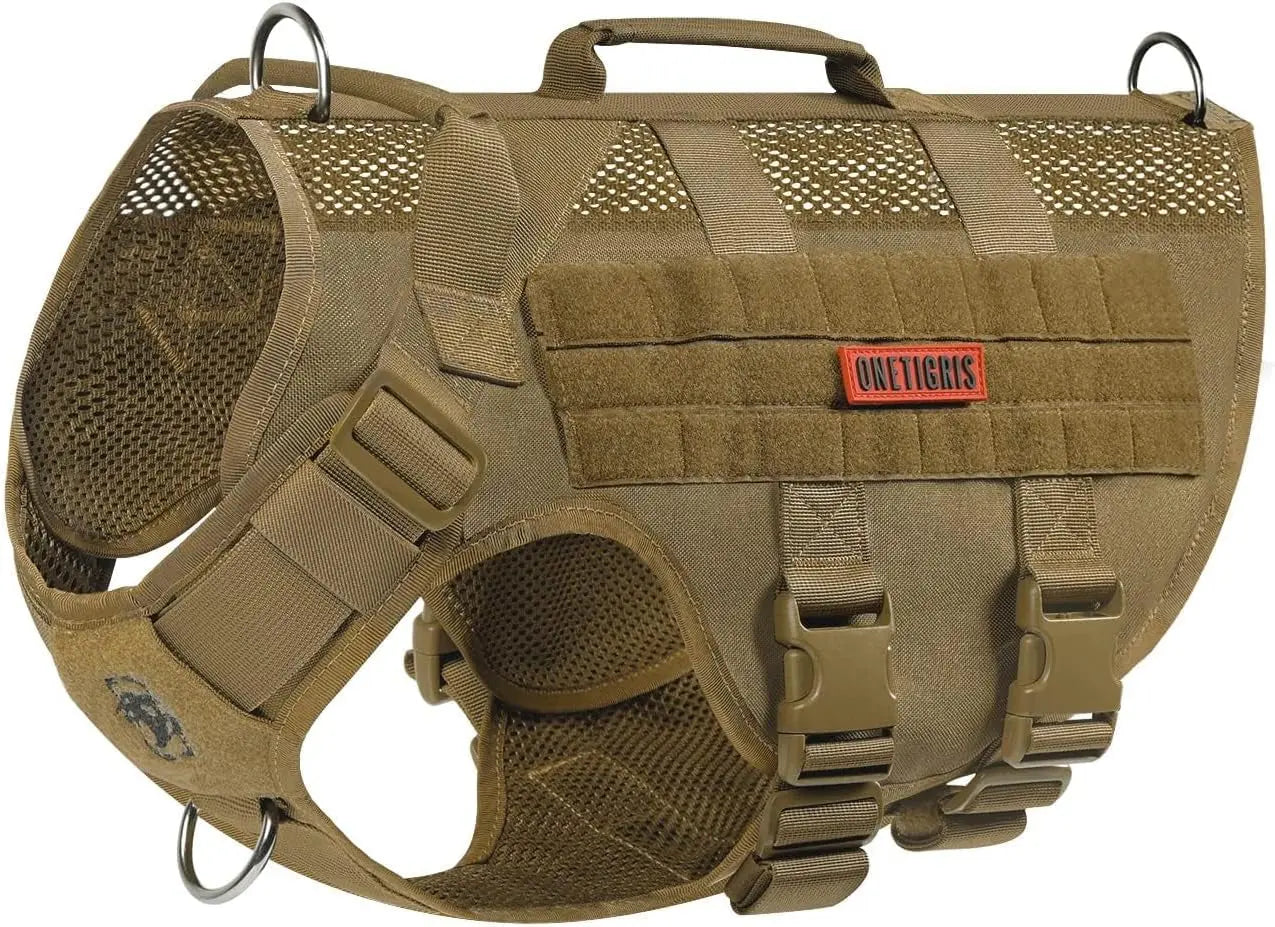 Tactical No-Pull Dog Harness – Mesh Military Vest with Handles for S -XL Dogs