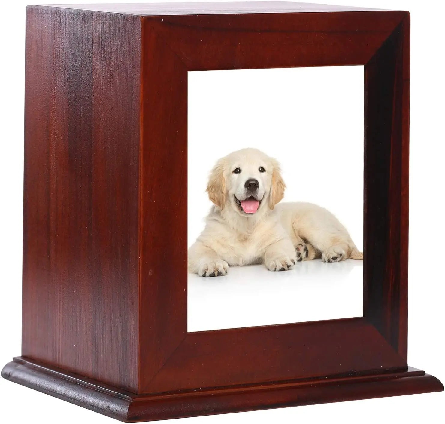 Wooden Pet Memorial Urn with Photo Frame Keepsake Box for Dogs & Cats