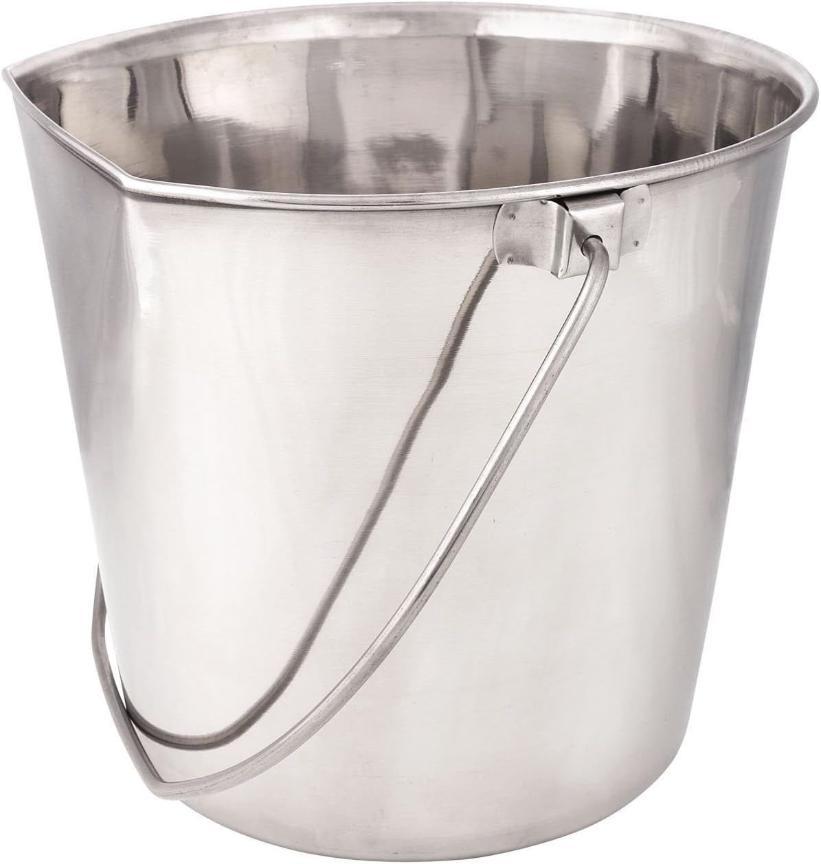 Proselect Stainless Steel Flat Sided Pails — Durable Pails for Fences, Cages, Crates, or Kennels - 6", 2-Quart