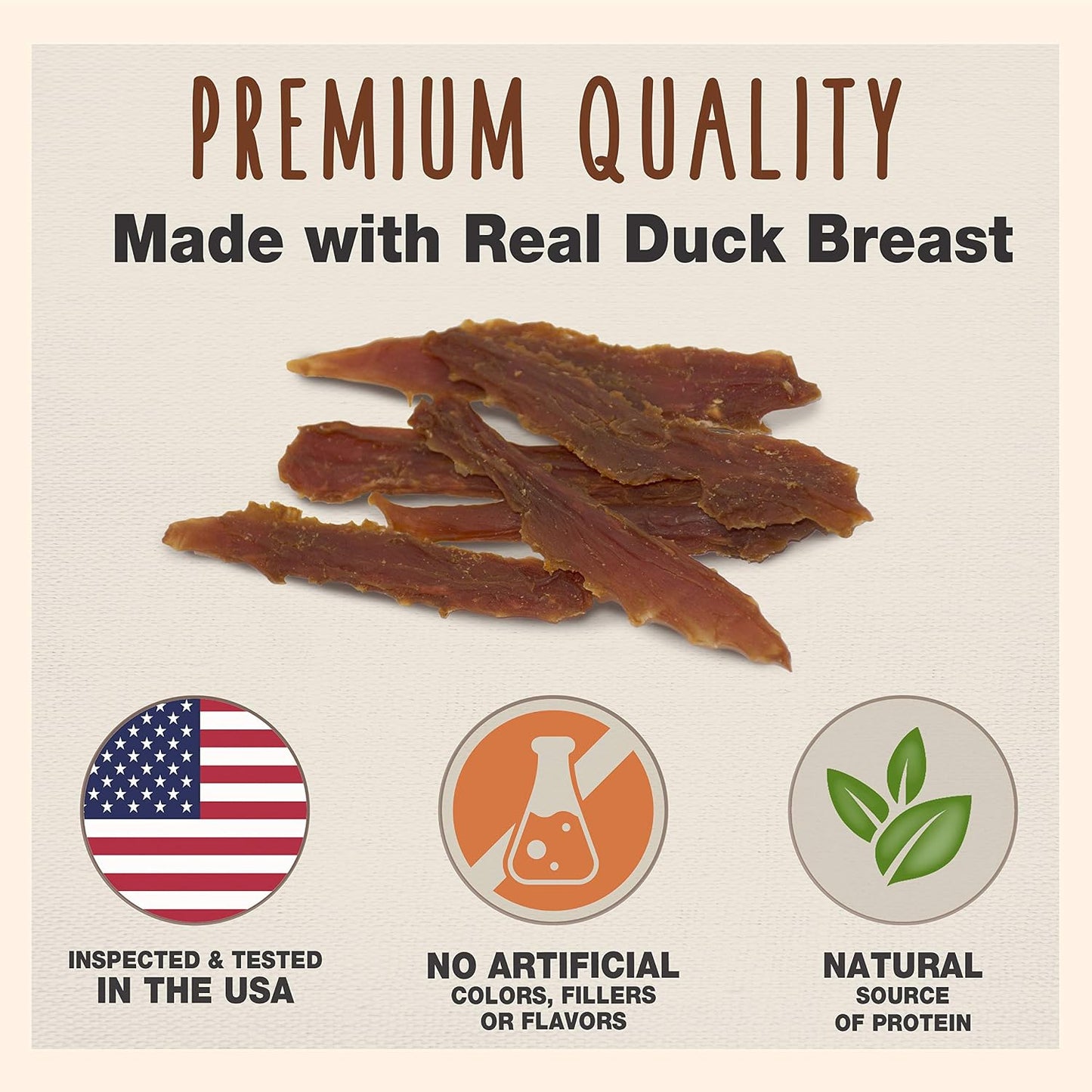 Gourmet Duck Breast Dog Jerky Treats, 2.5 Lbs | Made with Real Duck, Dog Treats for Training, High Protein, Natural & Healthy Dog Treats for Small & Large Breeds