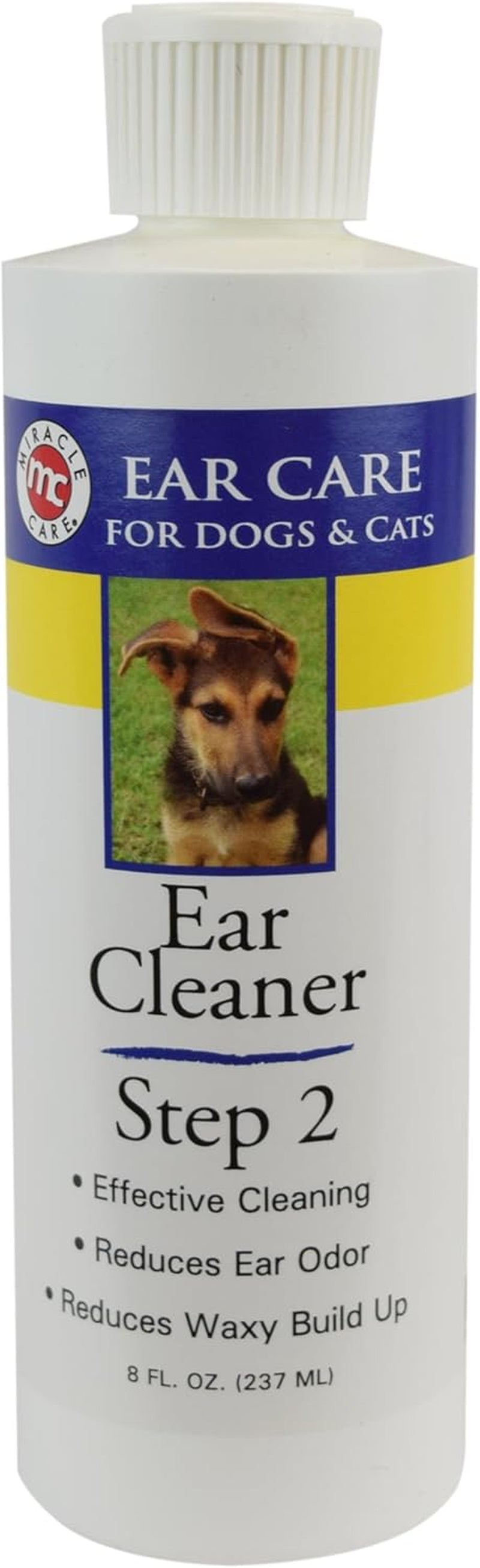 Ear Cleaner for Dogs and Cats, 8 Ounce | Remove Debris and Dirt, Reduce Ear Odor, Waxy Build Up, and Itching, Protect against Ear Mites, Gentle and Non-Staining