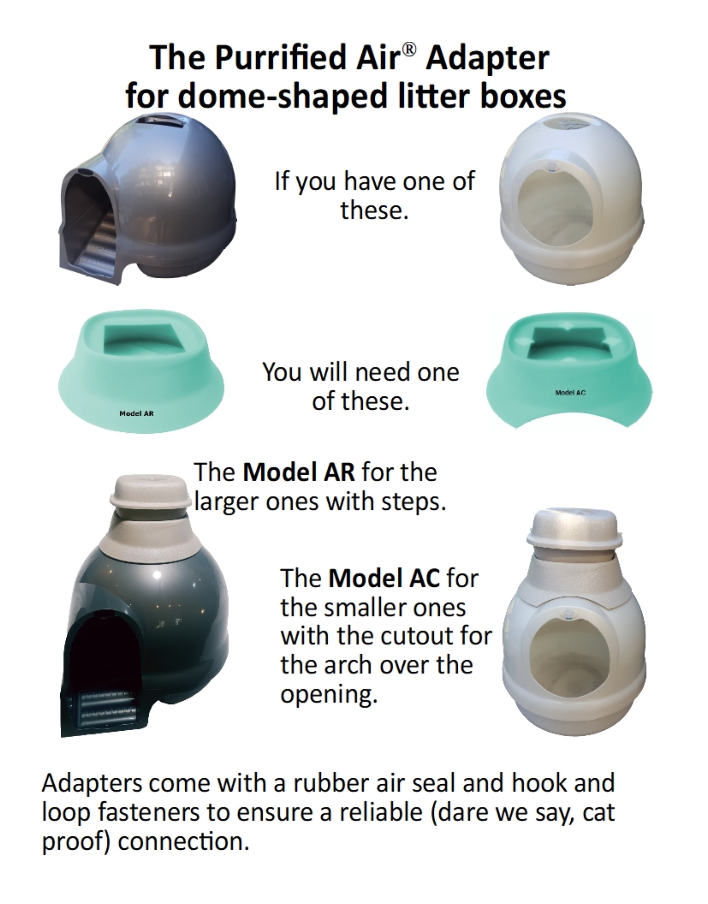 Dome Adapters for Booda Covered Litter Boxes