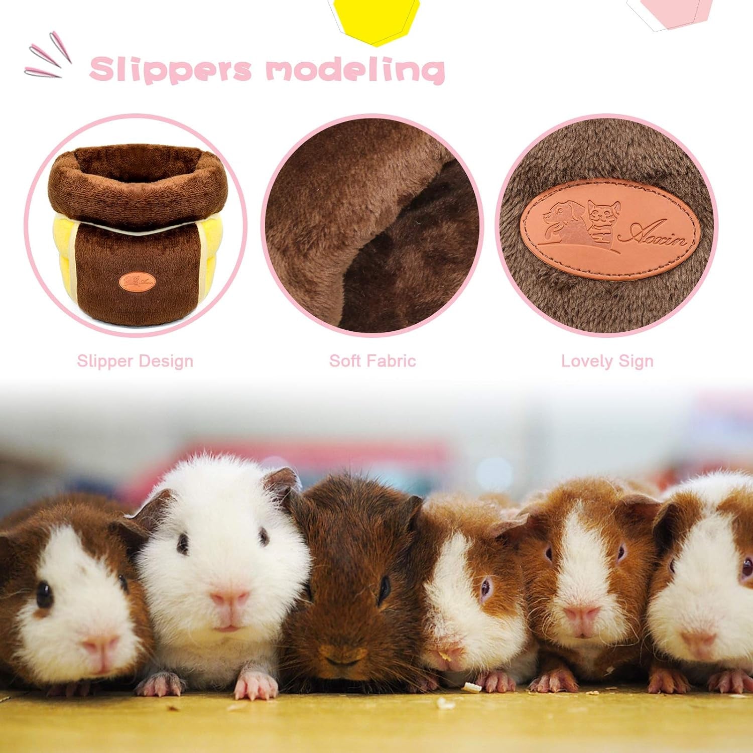 Guinea Pig Bed Cuddle Cave, Warm Fleece Hideout, Brown | Guinea Pig Cuddle Cave Cozy House, Portable Guinea Pig Hideout, Soft Coral Fleece, Washable Cushion