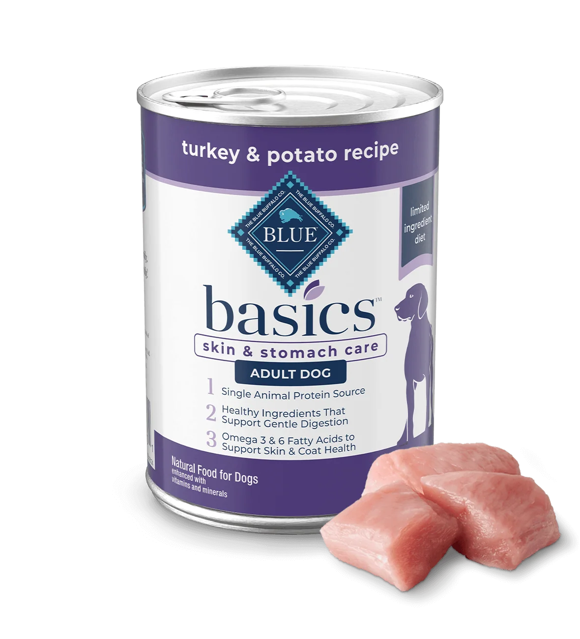 Blue Buffalo Basics Adult Grain-Free Turkey & Potato, Limited Ingredient Diet Wet Dog Food (12.5oz)