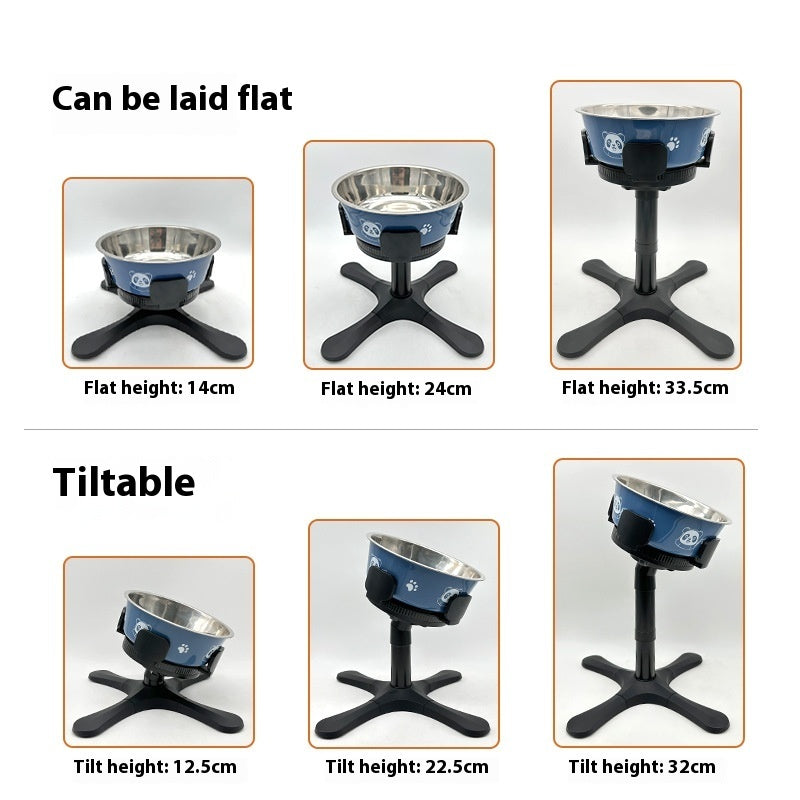 Pet Dog Bowl Bracket Lifting Adjustable Heightening Anti-tumble