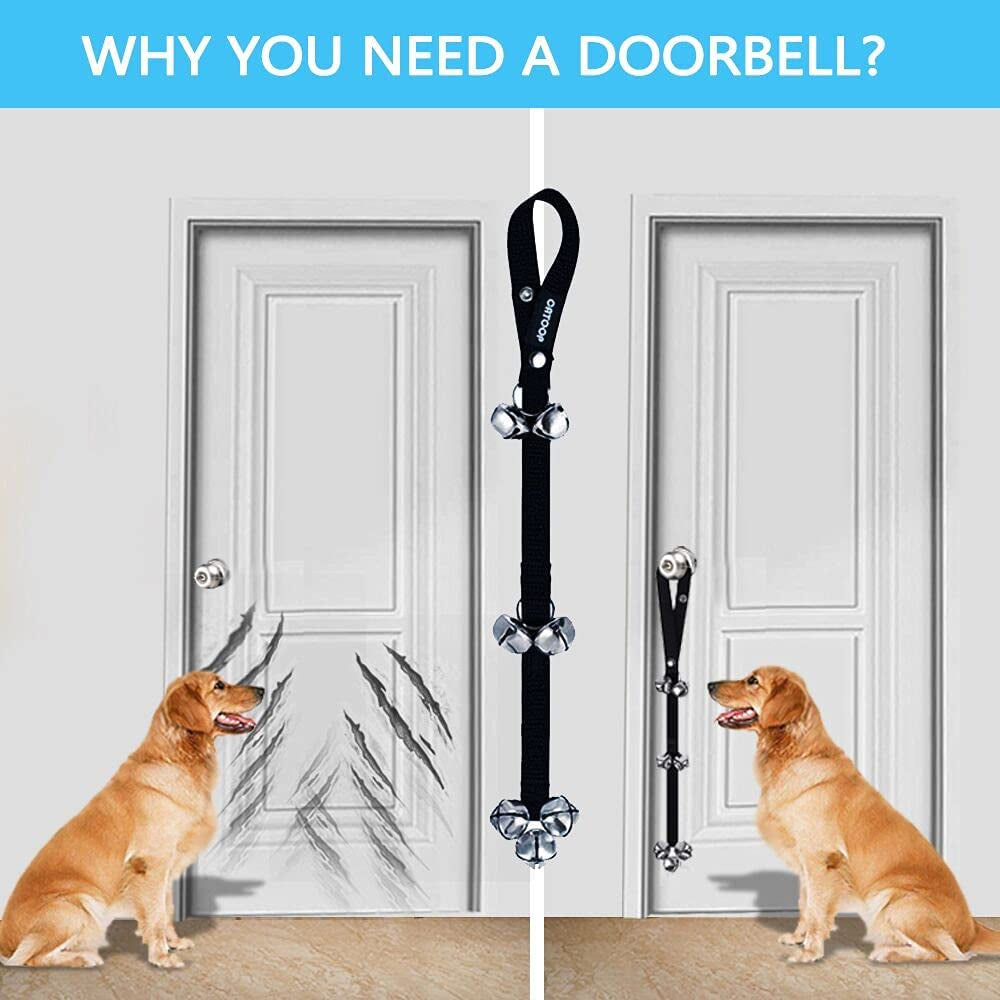 Dog Doorbells Premium Potty Training Big Dog Bell Adjustable Dog Doorbell for Potty Training Your Puppy Easily - Premium Quality - 7 Extra Large Loud Dog Bells (Single)