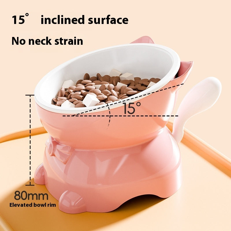 Stainless Steel Anti-fall Oblique Cat Bowl