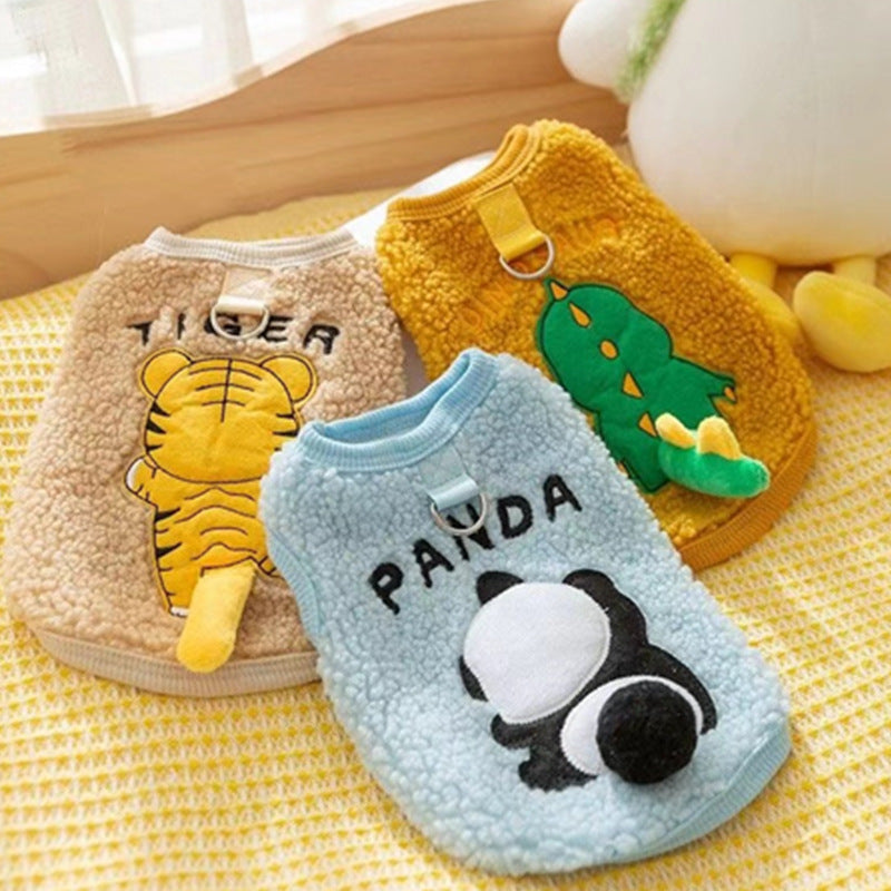 Pet Clothes Winter Warm Fleece-lined Thick Vest Sweater