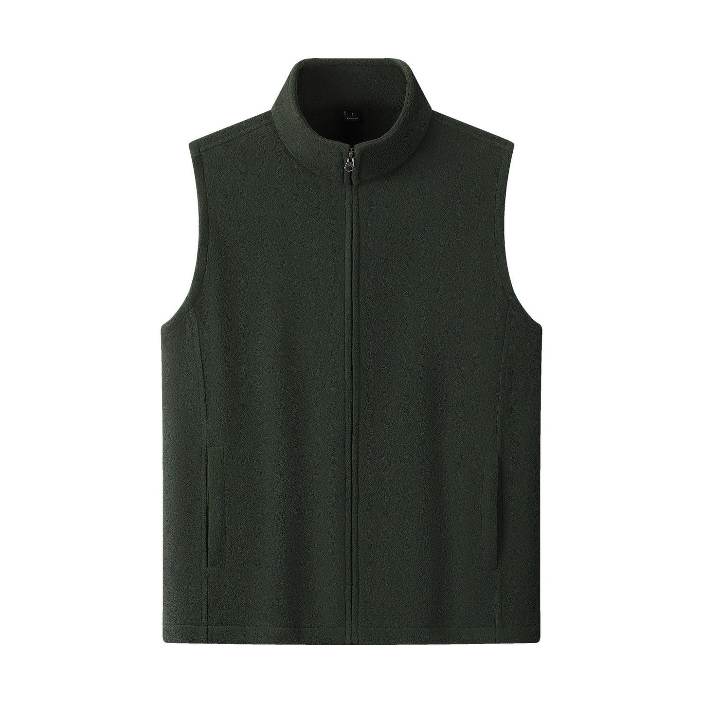 Zipper Stand Collar Double-sided Fleece Cardigan Fleece Vest