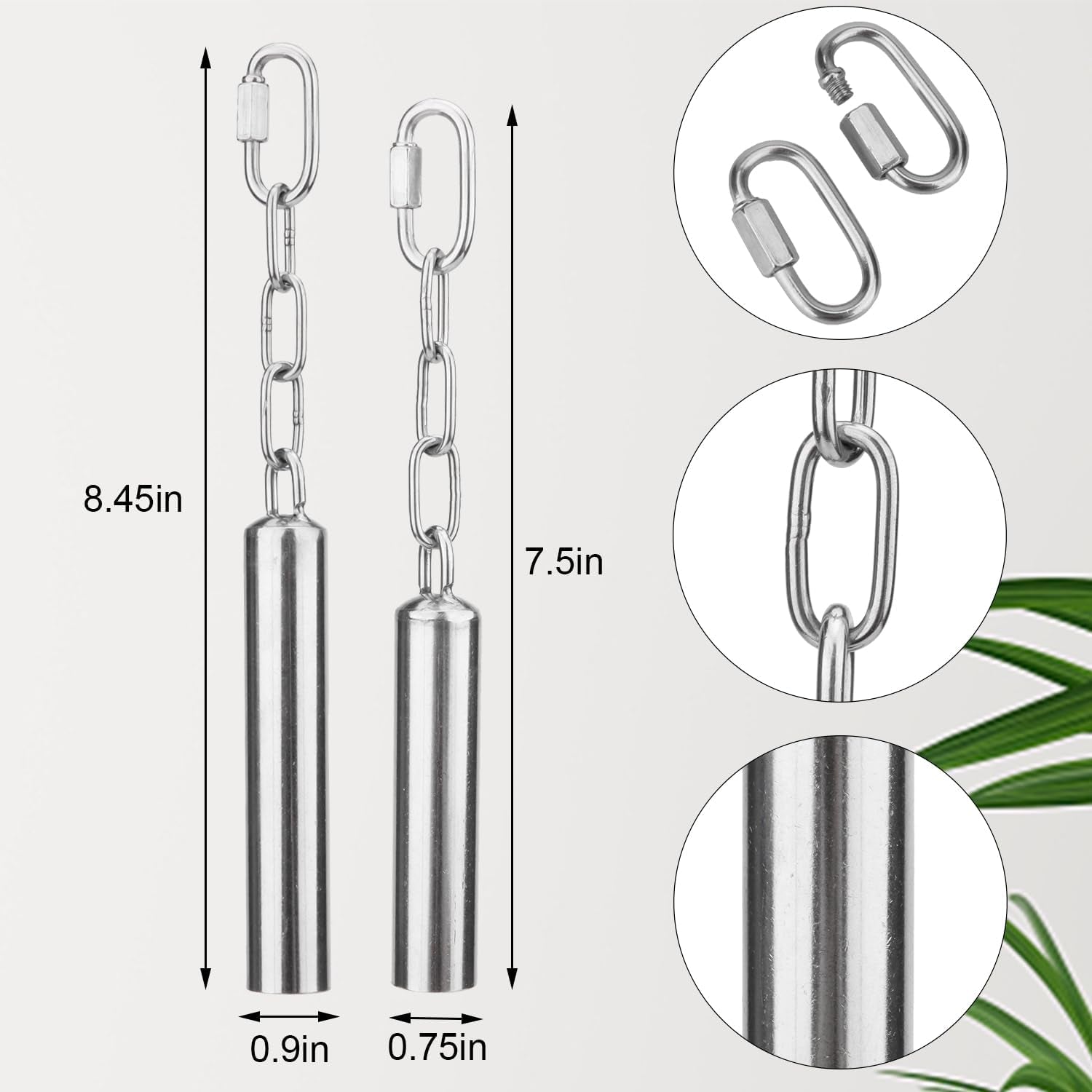 Stainless Steel Bell Bird Toys Durable Hanging Chew Toy for Cage | Rustproof, Heavy Duty, Safe Smooth Edges, Easy-Hanging, for Macaw/African Grey/Cockatoo/Parakeet/Cockatiel, 1 Pack, 7.5'', S