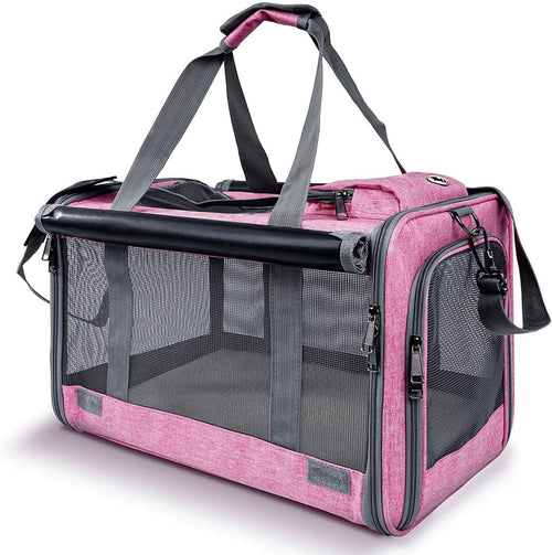 Pet Carrier for Large and Medium Cat, Soft-Sided Pet Crate for Puppy | Dog Foldable Car Traveling Kennel Bag with Privacy Protection, Big Kitten Carrying Cage Ventilated Home Outdoor Vet Transport
