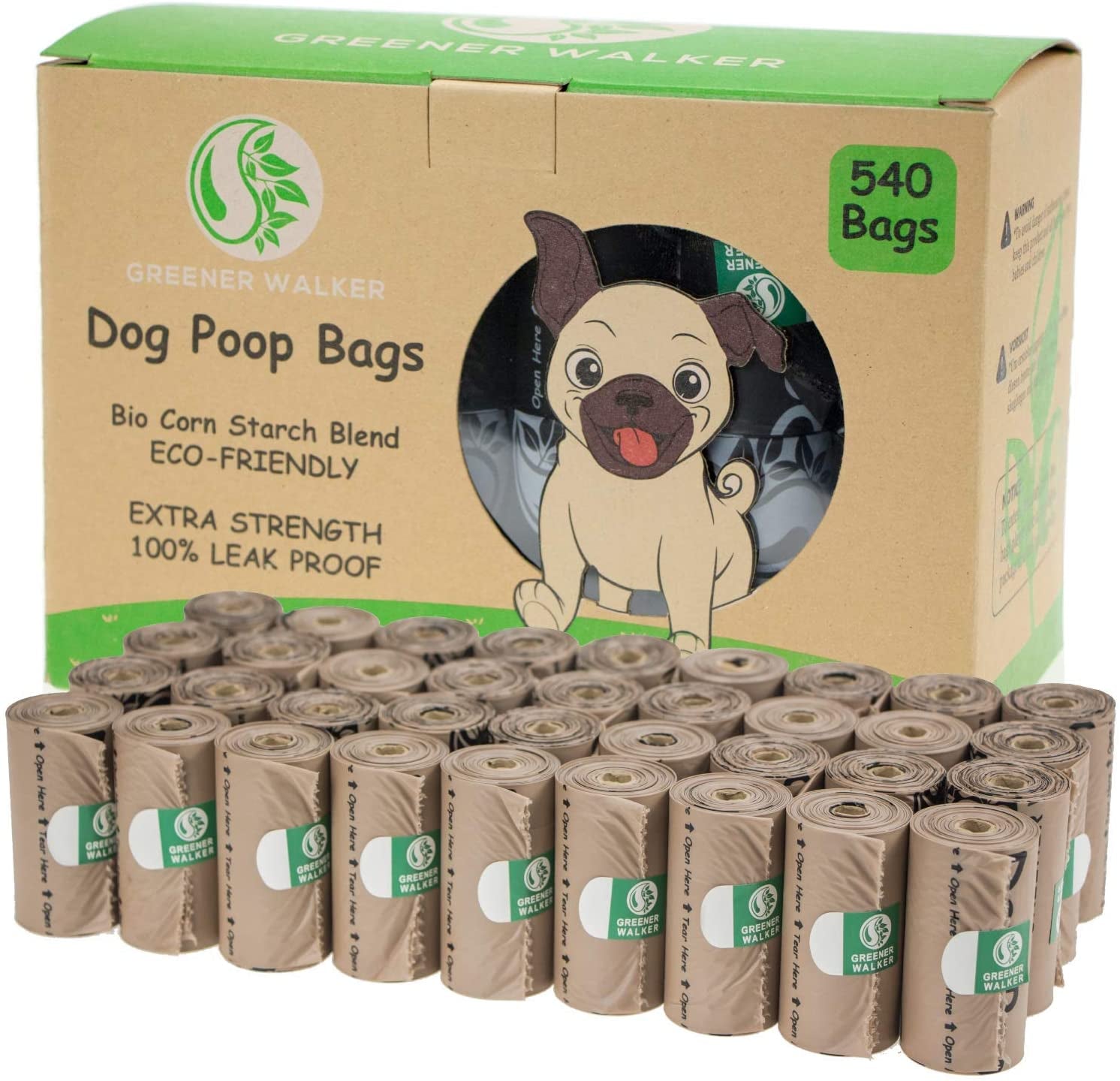 540 Count Dog Poop Bags Extra Thick Leak Proof Waste Bags Refill Rolls
