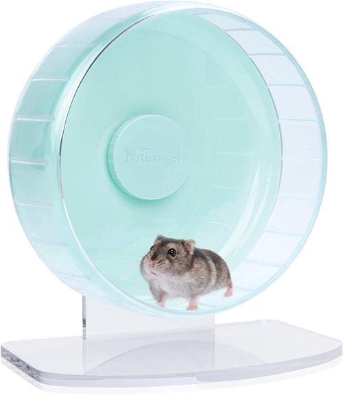 Super-Silent Hamster Exercise Wheel: Quiet 8.2 Inch Running Wheel | Can 9.1-11.8" Adjustable Height - No Bend Back Spinner Running for Dwarf Syrian Hamster Gerbils Mice or Other Small Animal