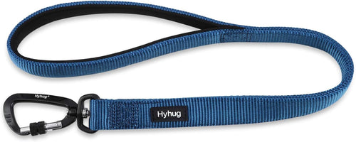Short Dog Leash 24", Heavy Duty Nylon with Padded Handle | Durable for Loose-Leash Training, Fits S/M/L Dogs. for Walks/Jogs/Hikes & Crosswalks – Control & Safety. Blue