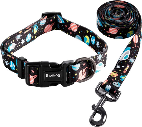 Dog Collar and Leash Set for Small Dogs & Cats, up to 20 Lbs | Soft Splicing Design, Adjustable Durable Pet Collar Leash for Everyday Walks, Training, and Outdoor Activities
