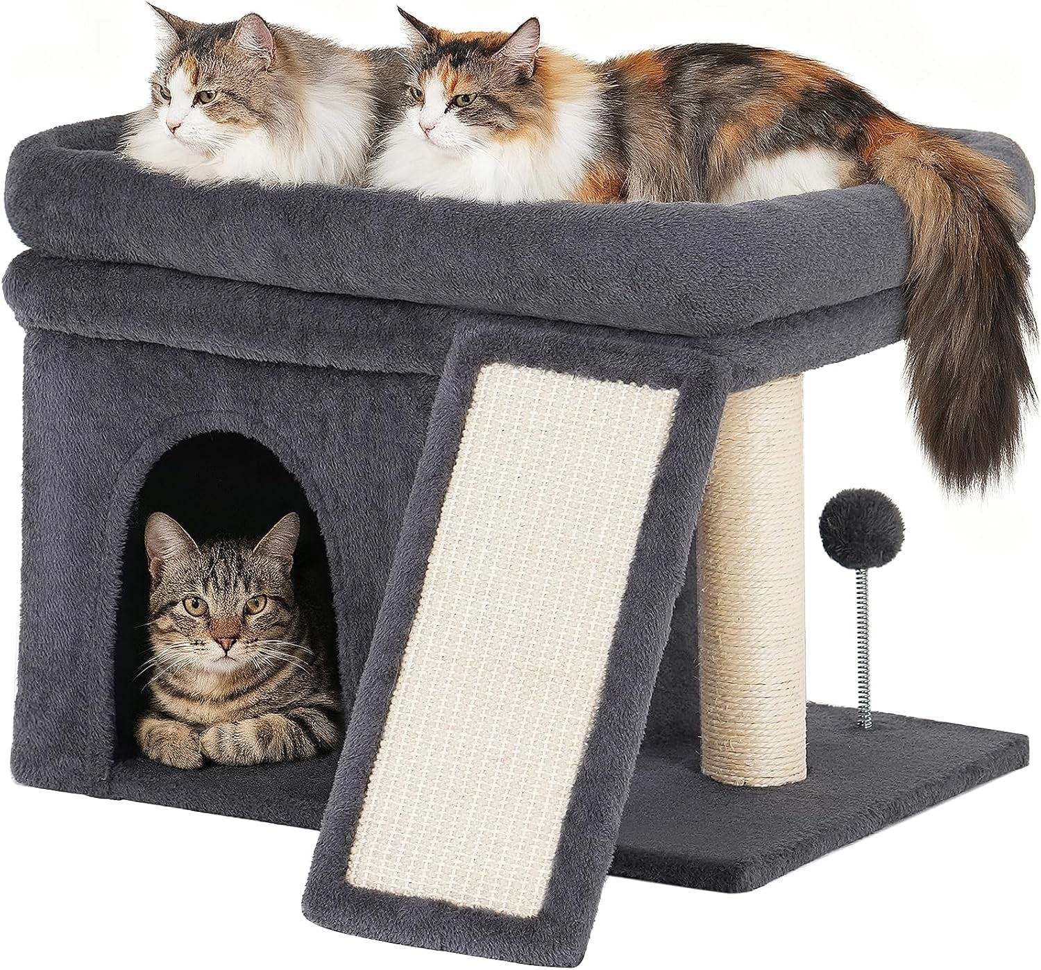 Cat Tree for Large Cats 24in Tower with Perch Condos Scratching Post