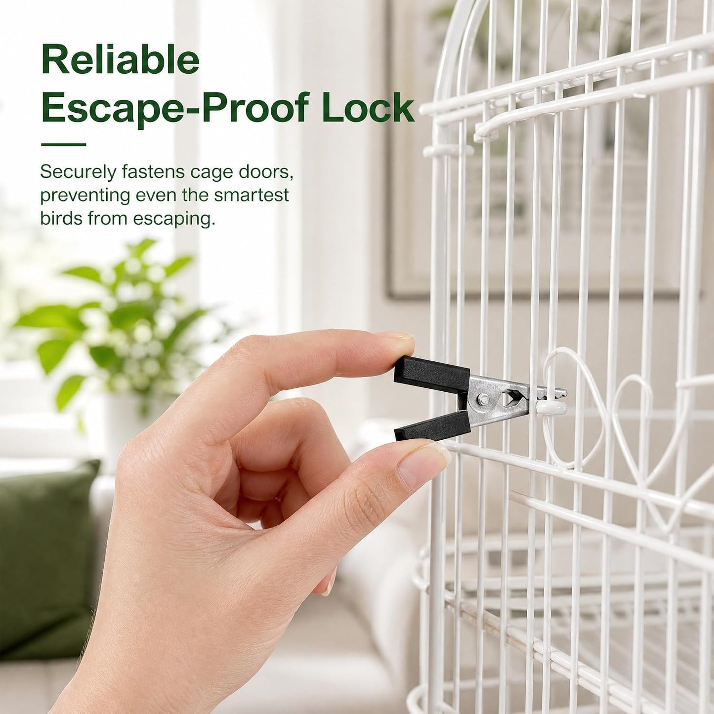Bird Cage Clips 20Pcs Heavy Duty Iron Safety Door Lock, Escap-Proof Cage Trigger Hooks for Parakeets, Parrots, Lovebirds & Small Animal Enclosures, Rust-Resistant Pet Accessories