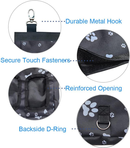 Guinea Pig Hay Feeder, Hanging Rabbit Hay Feeder Bag. Black Paws | Upgraded Double Layer Fabric | Bite Resistant | Cleaner Hay & Less Mess | Small Animal Hay Holder for Bunnies & Chinchillas