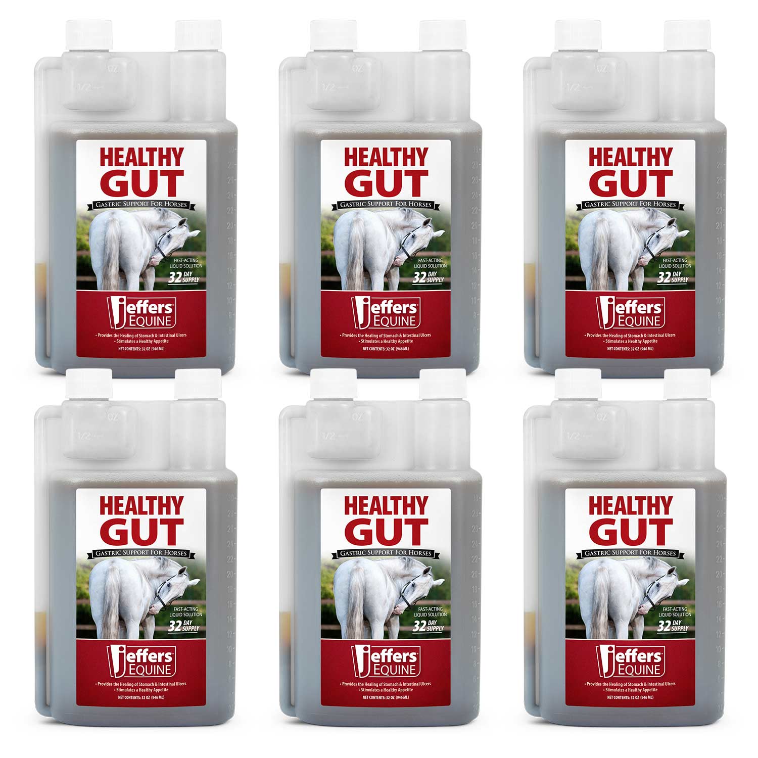 Jeffers Healthy Gut Gastric Support Liquid Supplement for Horses