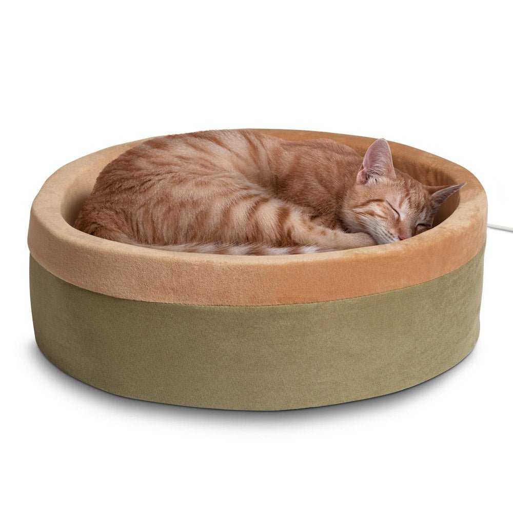 K&H Pet Products Thermo-Kitty Bed Indoor Heated Cat Bed – Safe, Energy Efficient & Washable